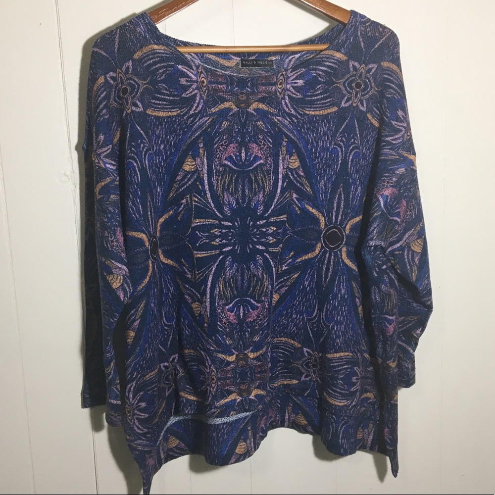 Nally and Millie Bohemian Printed Knit Sweater